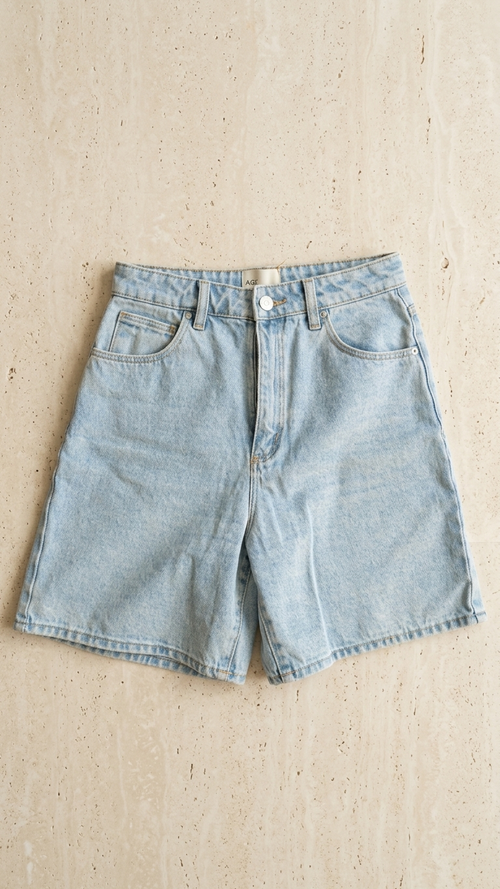 Abrand white washed denim jort shorts