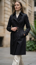 Saba Navy trench coat with belt