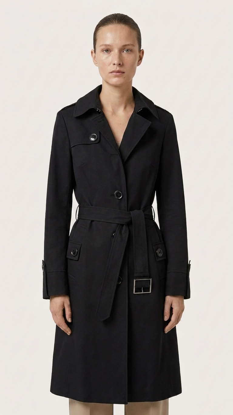 Saba Navy trench coat with belt
