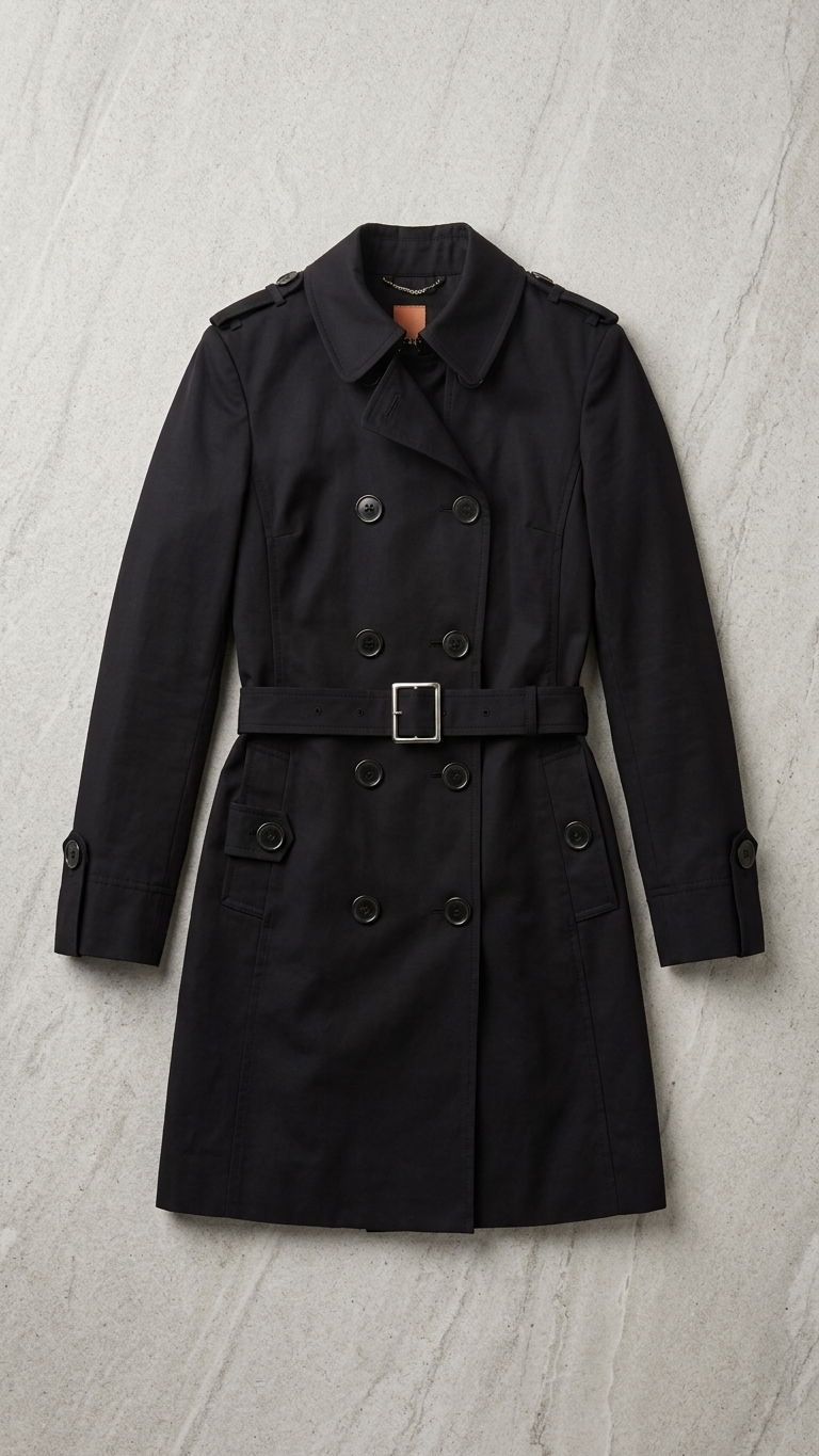 Saba Navy trench coat with belt
