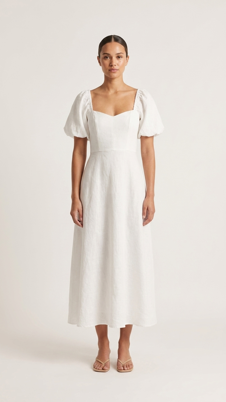 Bec and Bridge White linen maxi dress